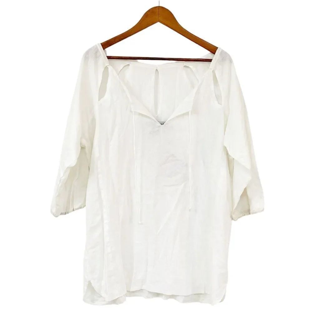 Gretchen Scott Designs White Cutout Top